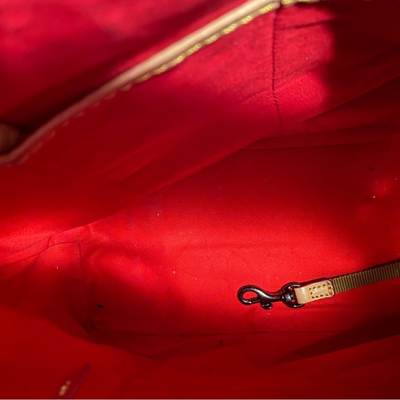 Dooney & Bourke Black and White Polka Dot Tote with Tan Straps - Picture 7 of 7